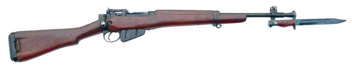 The Lee-Enfield No. 5, Mk I with bayonet.